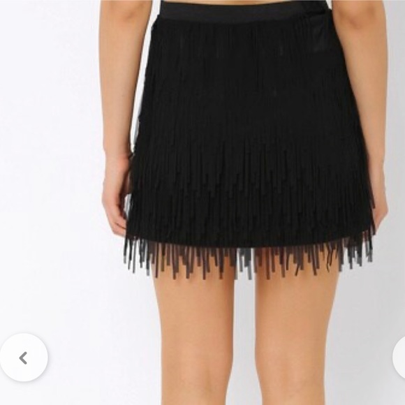 VERDUSA Women’s Black Fringe Roaring 1920 Style Dancing Mini Skirt Size M NWT - Picture 5 of 7